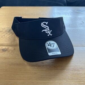 Chicago White Sox '47 Brand Black Visor OSFA Adjustable MLB Hat Baseball Summer